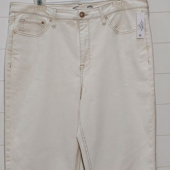 Seven 7 Women's Size 14 Slim Straight High Rise Jeans Bone Denim Stretch NEW! - Picture 3 of 13